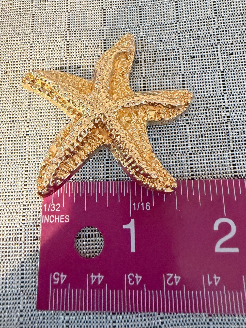Gold Starfish Pin with Clip-on Earrings - Picture 5 of 6